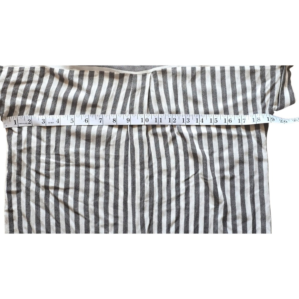 Doe & Rae Striped Button-Up Shirt Relaxed Fit Short Sleeve Top Size S - Picture 9 of 11